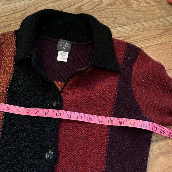 Y2K Susan Bristol Cardigan Womens S Colourblock Long Line Patchwork 2000s - Picture 9 of 9